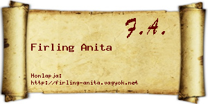 Firling Anita névjegykártya